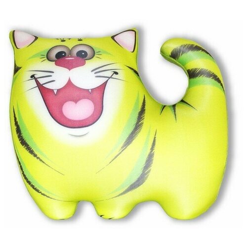 Антистрессовая игрушка-подушка Штучки, к которым тянутся ручки Котик Полосатик, зеленый антистрессовая игрушка подушка штучки к которым тянутся ручки котик полосатик оранжевый