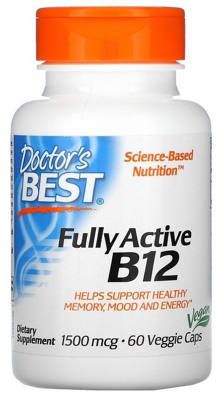 Капсулы Doctor's Best Fully Active B12 вег., 50 г, 60 шт.