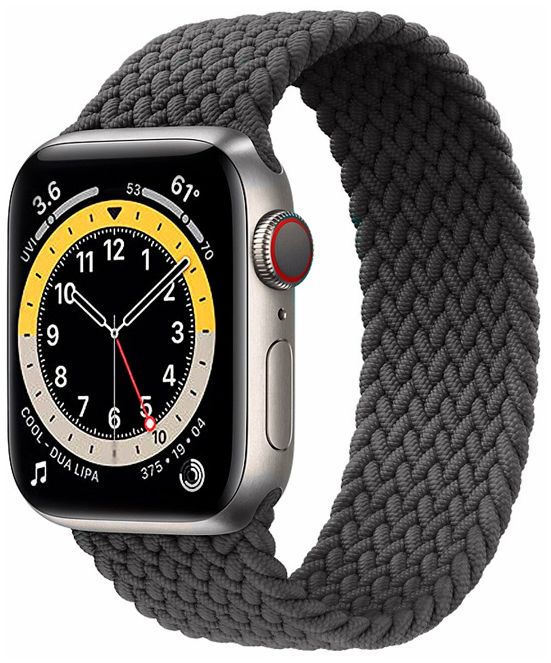 Плетеный ремешок для Apple Watch Series 1-6 и SE 38-40mm и 7 41mm / Монобраслет для Эпл Вотч Серии 1-6 и СЕ 38-40 мм и 7 41 мм / 135mm (Серый)