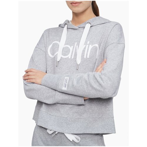 фото Худи calvin klein l серое с белым лого на груди