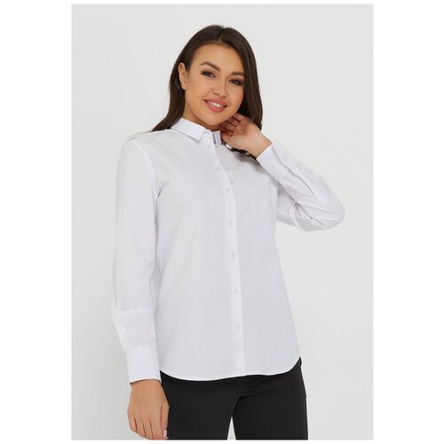 Рубашка женская KATHARINA KROSS KK-B-003B-белый, Полуприталенный силуэт / Regular fit, цвет Белый, размер 50