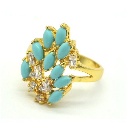 Позолоченное кольцо с бирюзой