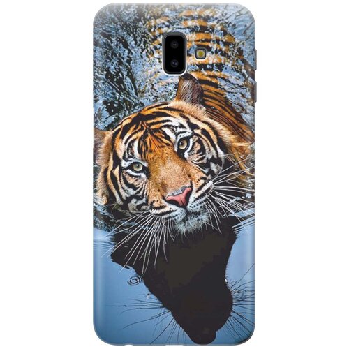 фото Re:paчехол - накладка artcolor для samsung galaxy j6+ (2018) с принтом "тигр купается"