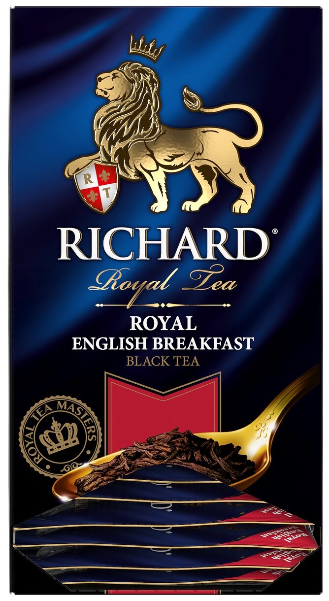 Чай Richard "Royal English Breakfast" классический черный, 6 упаковок х 25 пакетиков, мелкий лист - фотография № 2