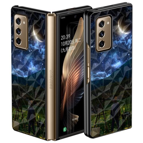 Пластиковая задняя панель-чехол-накладка MyPads для Samsung Galaxy Z Fold 3 тематика Лунная ночь