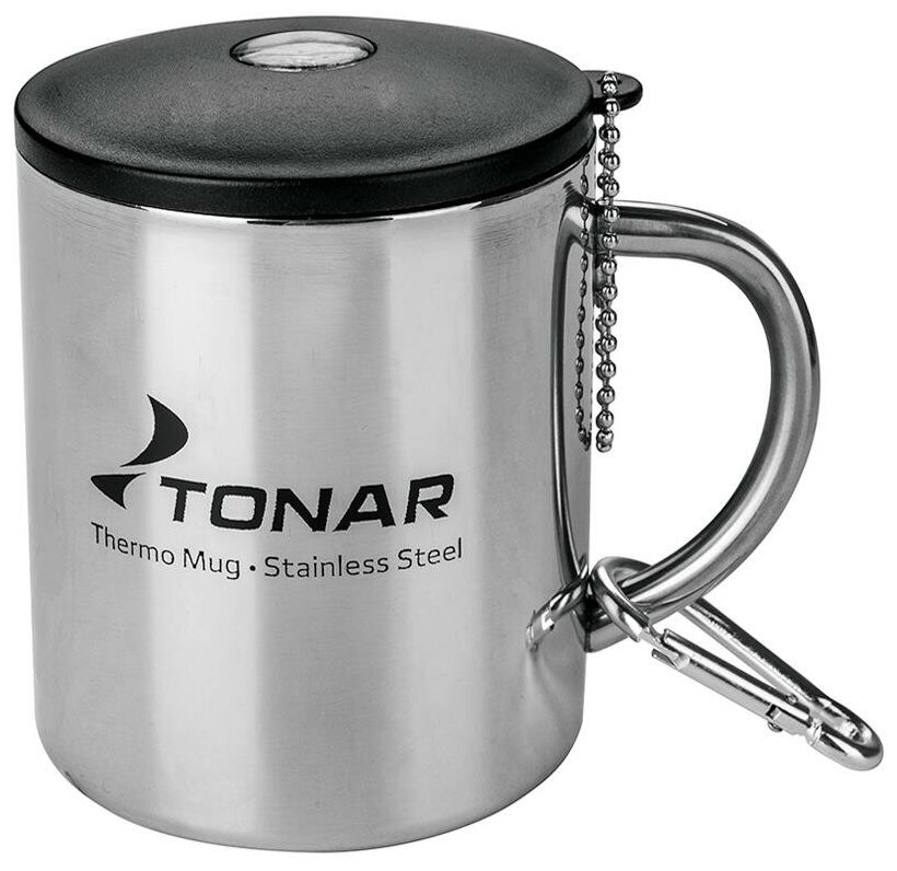 фото Термокружка 350ML с пластиковой крышкойкарабин T. TK-038-350 Тонар