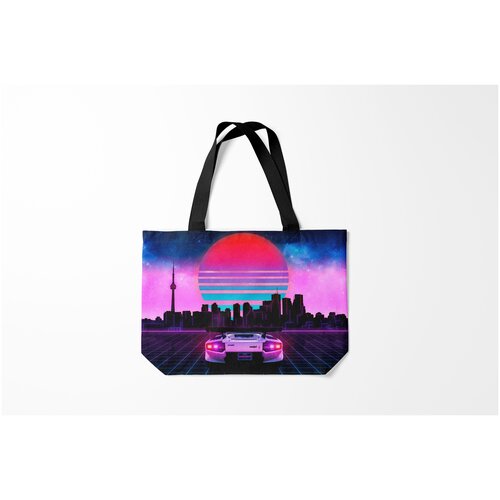 фото Сумка-шоппер / 46х35 см / неоновые принты / разные неон burnettie