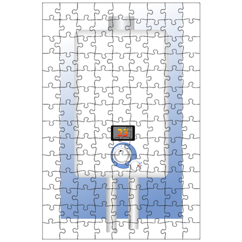 фото Магнитный пазл 27x18см."паровой котел, обогреватель, горячий" на холодильник lotsprints