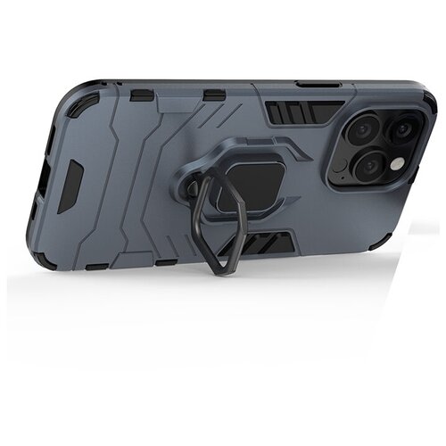 Противоударный чехол с кольцом Panther Case для iPhone 13 Pro синий