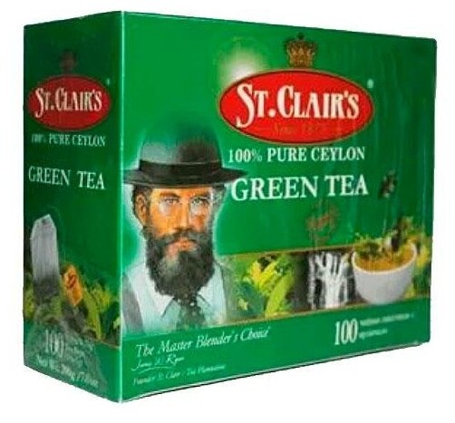 Чай "St. Clair's" Зеленый крупнолистовой 100 г - фотография № 1