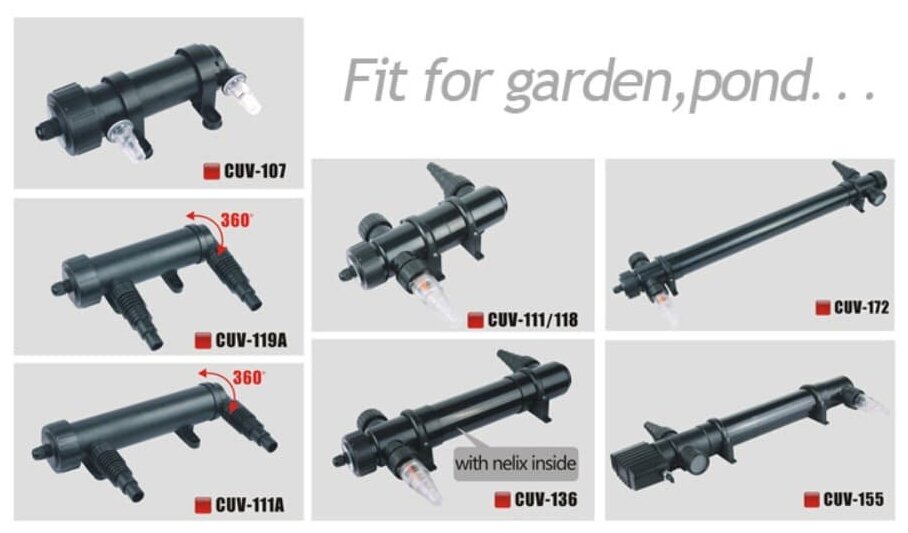CUV 111 ультрафиолетовый стерилизатор для пруда 11W SUNSUN