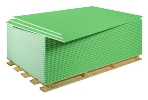 фото Гипсокартонный лист влагостойкий (ГКЛВ) Knauf 2500х1200х12,5 мм