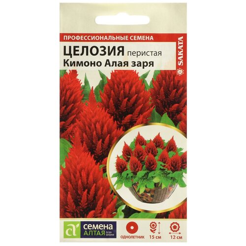 Семена цветов Целозия Кимоно Алая заря, перистая, Сем. Алт, ц/п, 10 шт семена цветов целозия кимоно алая заря перистая ц п 10 семян