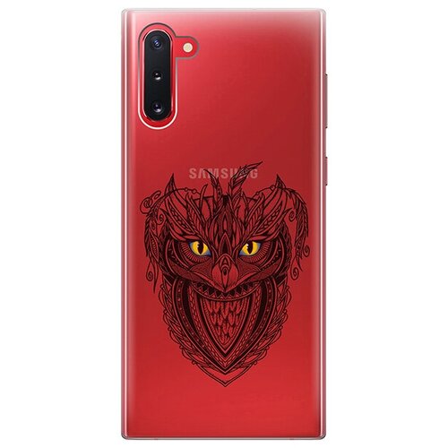 фото Ультратонкий силиконовый чехол-накладка для samsung galaxy note 10 с 3d принтом "grand owl" gosso