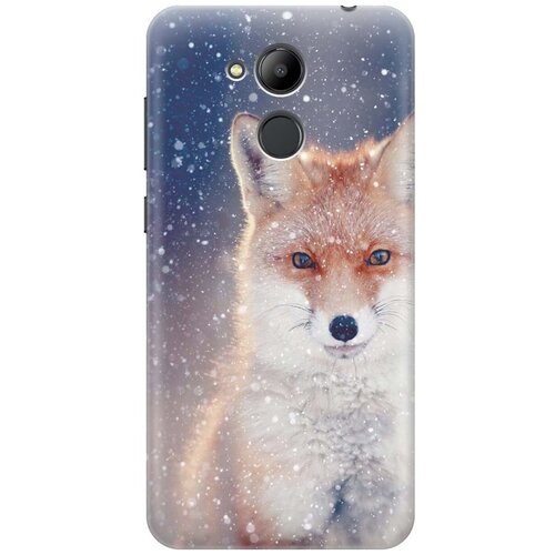 фото Gosso ультратонкий силиконовый чехол-накладка для honor 6c pro с принтом "лисица в снегопад"