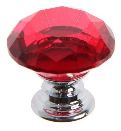 CAPPIO Ручка кнопка CAPPIO, цвет красный "Алмаз", стеклянная, d=25 мм - фотография № 1