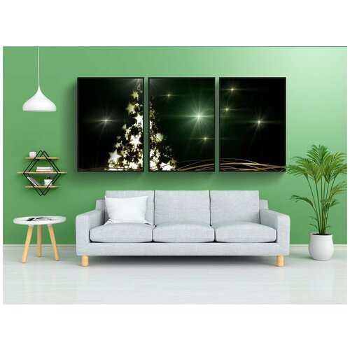 фото Набор модулных постеров для интерьера "рождественская елка, атмосфера, адвент" 60x90 см. в тубусе, без рамки lotsprints