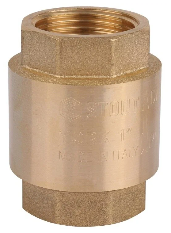 STOUT Клапан обратный пружинный муфтовый с пластиковым седлом 3/4, SVC-0012-000020