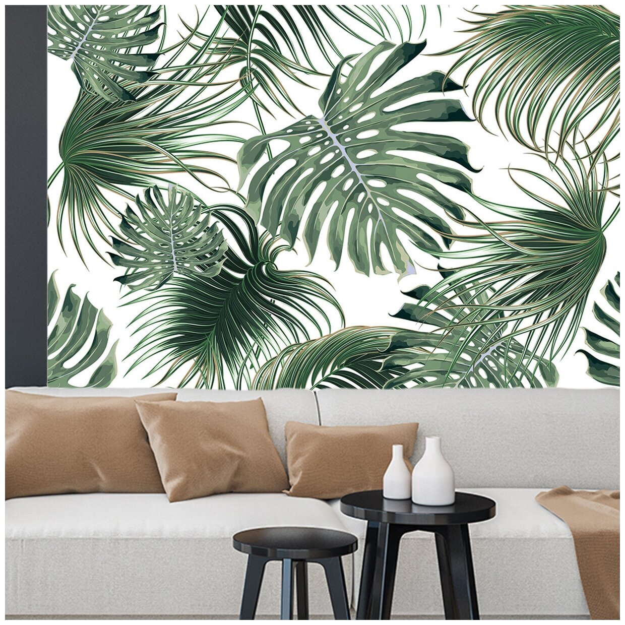 Фотообои бумажные на стену обои бесшовные VEROL "Тропические листья" 200х155 см, декор для дома - фотография № 5