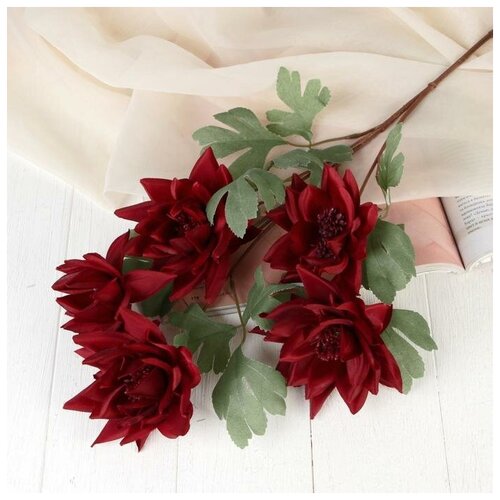 ЗдоровьЕ Цветы искусственные Астра махровая 10х65 см бордовый 754₽