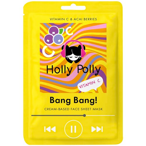 Маска для лица Holly Polly Bang Bang! с витамином С и ягодами асаи