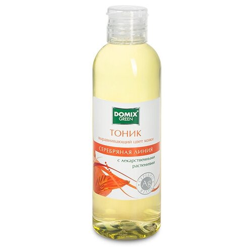 Domix Green Тоник, выравнивающий цвет кожи с лекарственными растениями и наносеребром, 2 упаковки по 200 мл.