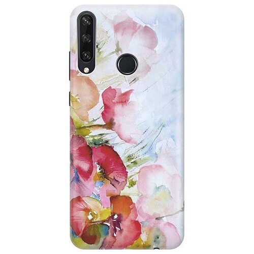 фото Ультратонкий силиконовый чехол-накладка для huawei y6p с принтом "акварельные цветы" gosso