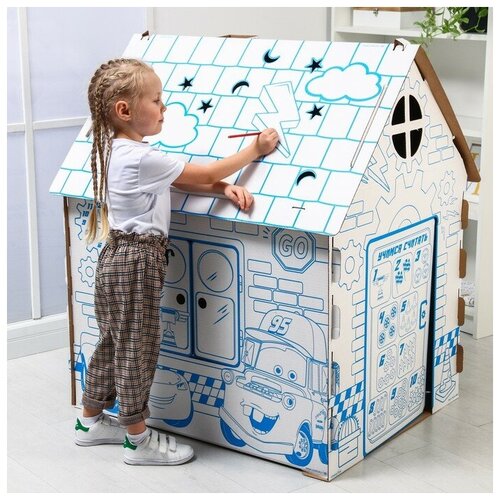 Купить Disney Дом из картона Дом-раскраска набор для творчества, Тачки, Дисней