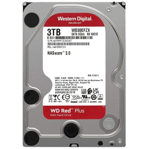 фото Жёсткий диск 3tb sata-iii wd red plus (wd30efzx) western digital