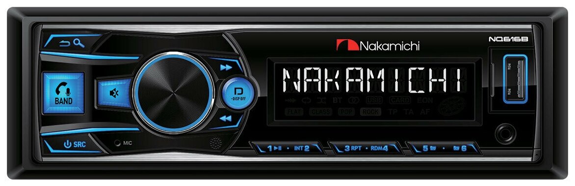 Автомагнитола Nakamichi NQ616B (Bluetooth) (ISO) (2x2RCA) (ПДУ) (App Control) (Multicolor))