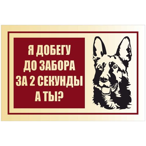 Табличка информационная Осторожно, злая собака 300х200 мм табличка злая собака 200х200мм пвх