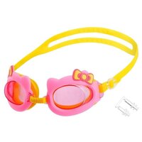 ONLYTOP Очки для плавания «Бантик» + беруши, детские, цвет розовый