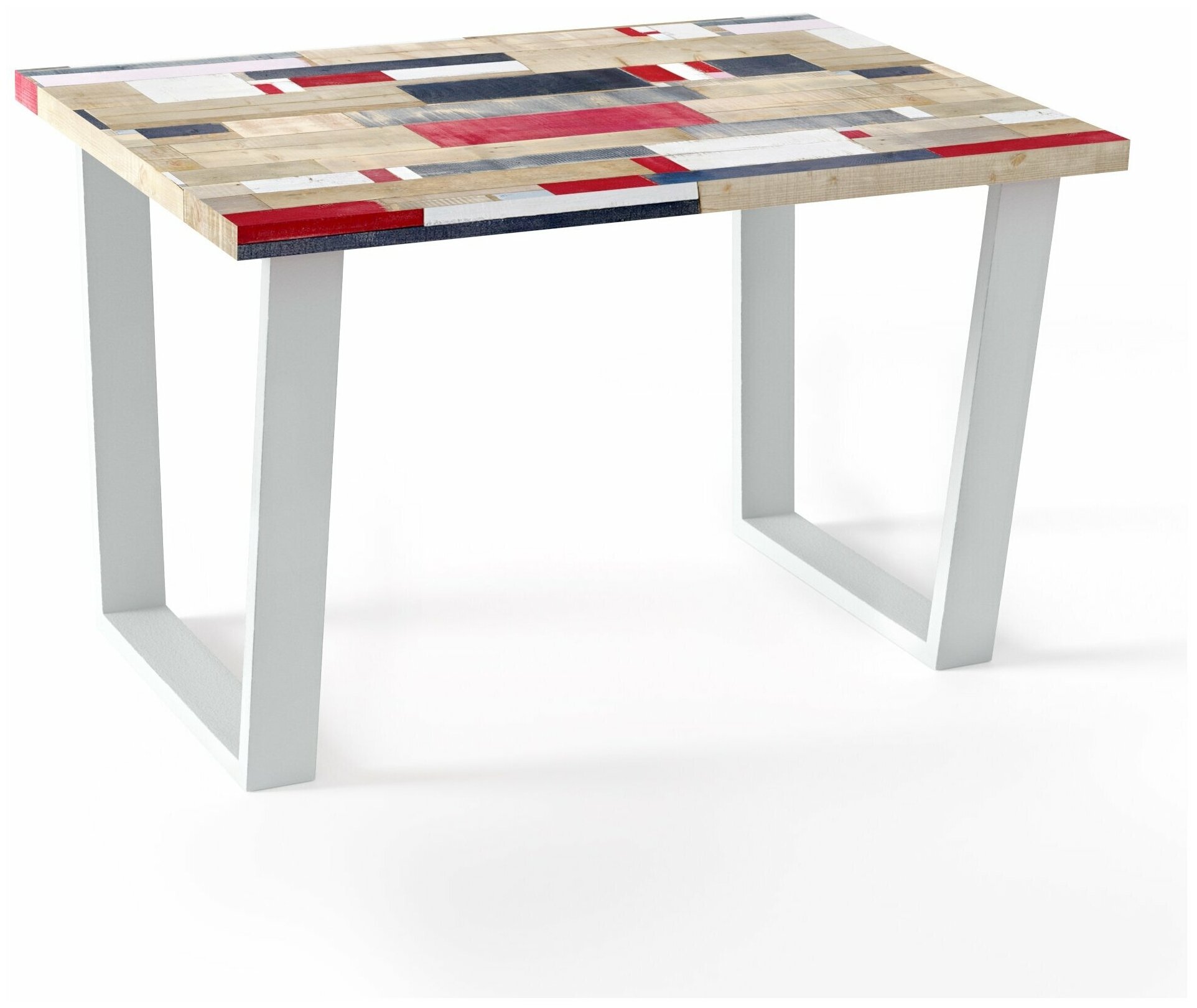 Современный обеденный стол, Фостер М, Ньюпорт, DecoLine, прямоугольный, металлокаркас белый, Лофт