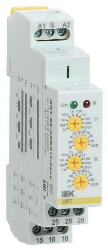 Реле циклическое ORT 2 конт. 12-240В AC/DC IEK ORT-S2-ACDC12-240V ( 1шт. )