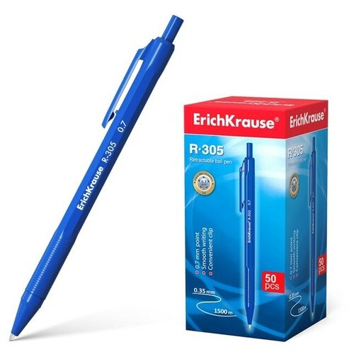 Ручка шариковая автоматическая R-305, узел-игла 0.7 мм, чернила синие, длина линии письма 1000 метров