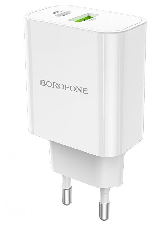 Зарядное устройство Borofone BA55A Crown 1xUSB PD20W + QC 3.0 White 6931474742803