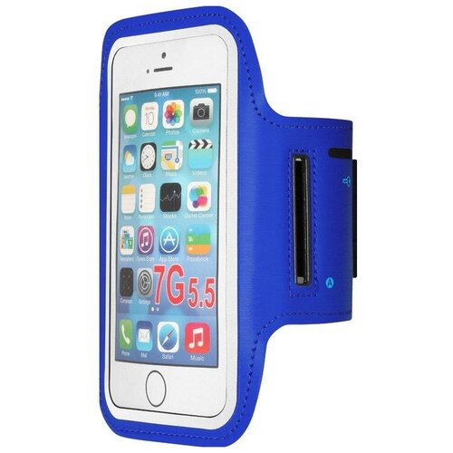 фото Чехол спортивный (неопрен) для смартфонов до 5.8 дюймов df sportcase-01 (blue)