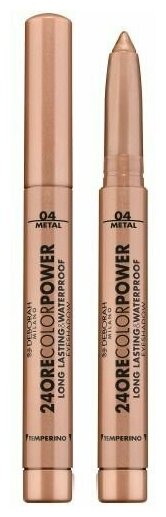 Тени карандаш стойкие, Deborah Milano, 24Ore Color Power Eyeshadow, тон 04 тепло-коричневый, 1.4 г