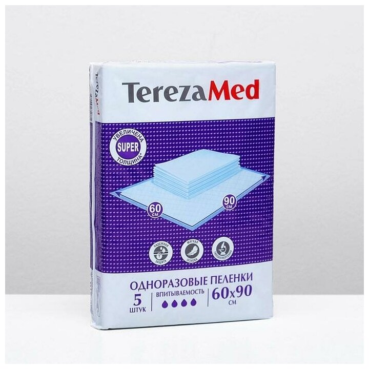 Пеленки одноразовые TerezaMed Super 60*90см 5шт Олтекс С.А. - фото №9