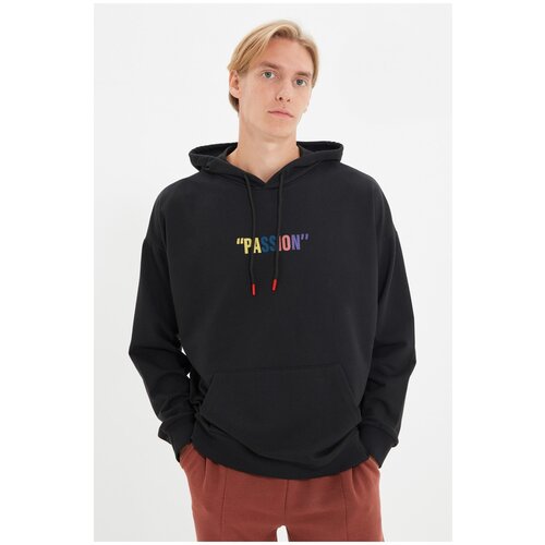 фото Толстовка trendyol мужская, модель: tmnaw22sw1473, цвет: black, размер: s
