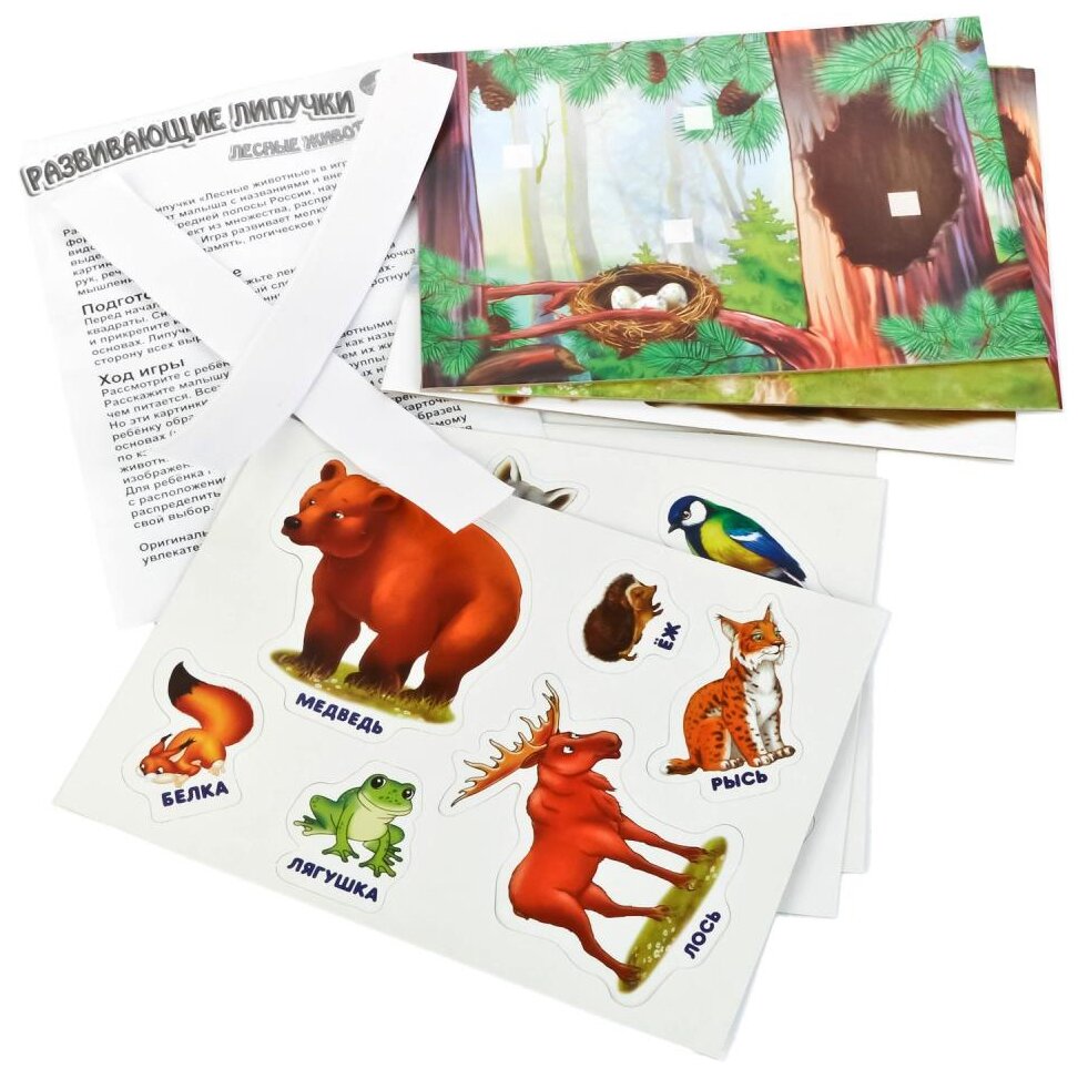 Настольная игра Умка Лесные животные, с липучками - фото №2