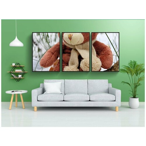 фото Набор модулных постеров для интерьера "нести, медвежонок, тедди" 60x90 см. в тубусе, без рамки lotsprints