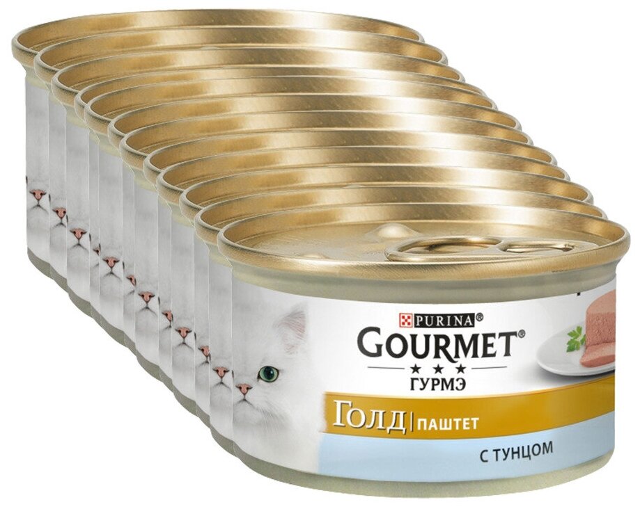 Purina Gourmet Gold Консервированный корм для кошек, паштет с тунцом, 12 x 85 г