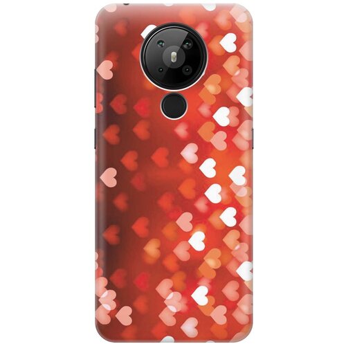 Ультратонкий силиконовый чехол-накладка для Nokia 5.3 с принтом Бокэ из красных сердечек ультратонкий силиконовый чехол накладка для meizu mx6 с принтом бокэ из красных сердечек