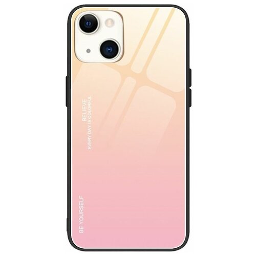 Brodef Gradation стеклянный чехол для iPhone 13 mini Желтый brodef gradation стеклянный чехол для samsung galaxy a72 желтый