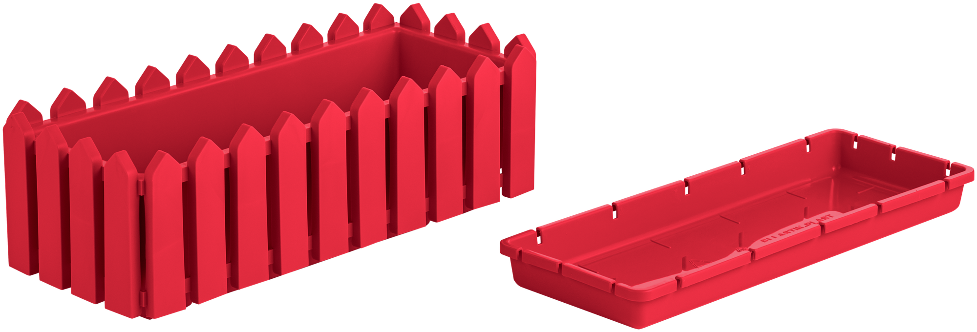 Кашпо с поддоном "Лардо" от "Элластик-Пласт" прямоугольное 46,8х18,8х16 см. Цвет: Красный.