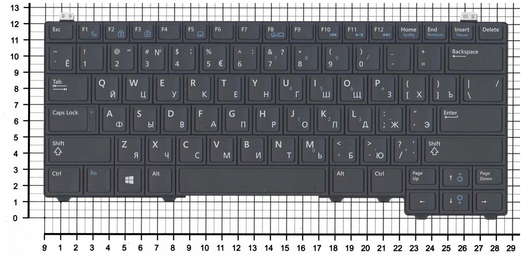 Клавиатура для ноутбука Dell 0VVKHR черная