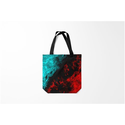 фото Сумка-шоппер / 40х40 см / неоновые принты / разные неоновый огонь burnettie