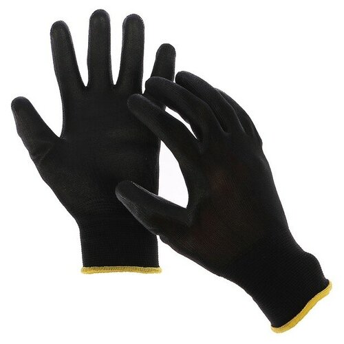 Greengo Перчатки нейлоновые, с латексной пропиткой, размер 8, чёрные кожаные перчатки jet2 размер xs чёрные