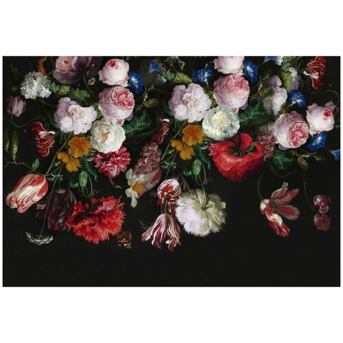 Фотообои Уютная стена Женственные цветы 400х270 см Бесшовные Премиум (единым полотном)